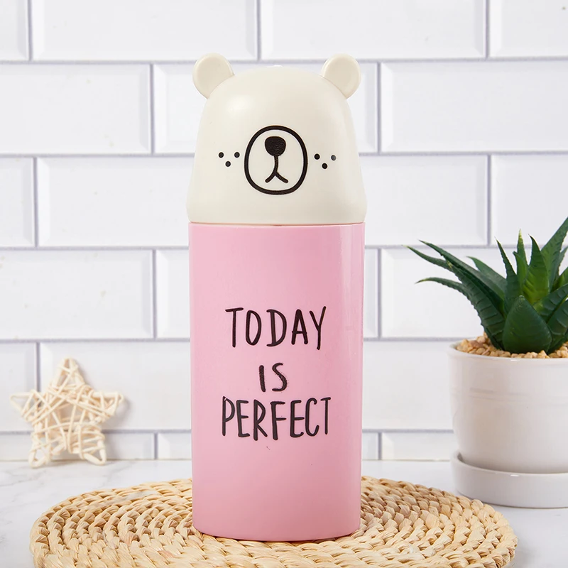 1Pc Cartoon Bear Toothpaste Toothbrush Holder Bathroom Accessories Portable Travel Toothbrush Cover Cup Bathroom Organizer