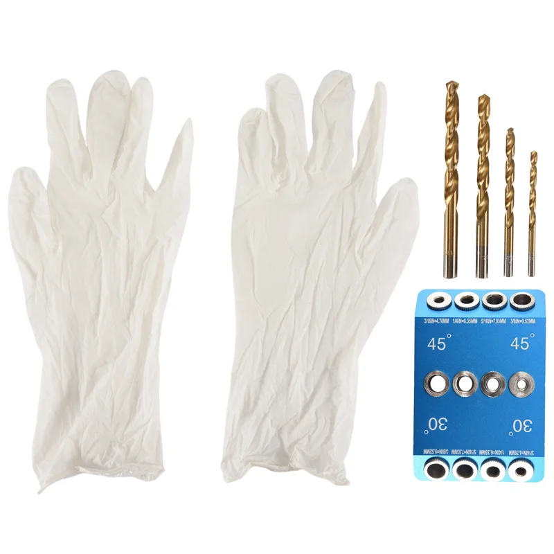 ABBY-30 Maschera guida per trapano angolata da 45 90 gradi, maschera per trapano in metallo per foratura multi-angolo, per kit di viti per ringhiera per cavi