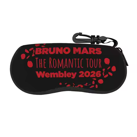 Harajuku Bruno Mars The Romantic Tour 2026 Glasses Case New Zipper Bruno Concert Eyewear Protector Ins Style Eyeglasses Box