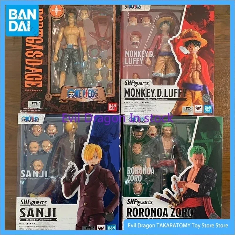 Bandai Original Shf Iguarts Shf One Piece Sanji Roronoa Zoro Monkey D Luffyanani Anime Action Figure Finished Model Kit Toy Gift