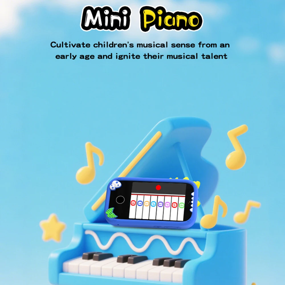 Inteligentny telefon dla dzieci, zabawki z aparatem, aparat cyfrowy, zabawki edukacyjne dla dziewczynek i chłopców w wieku 3-8 lat, ekran dotykowy, jednorożec, telefon dla niemowląt, odtwarzacz MP3