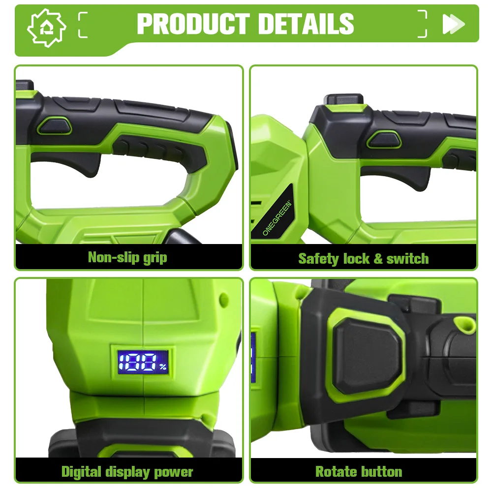 ONEGREEN 2000W 25000RPM Elektrische Heckenschere Kabellose Handgeführte Garten-Trimm- und Pflanzenschneidemaschine für Makita 18V Akku – Detail 8