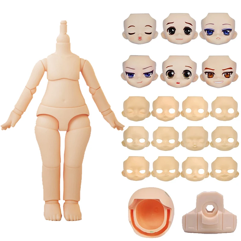 Normal White Ymy Suit Doll Body + Head + Face 10Cm Moveable Joints Doll Diy Toys Replaceable Accessories For Gsc Obitsu Head