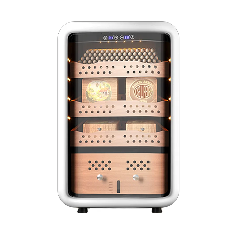 

Custom Electronic Cigar Humidor Cabinet with Spanish Cedar Shelves and Constant Temperature & Humidity Control