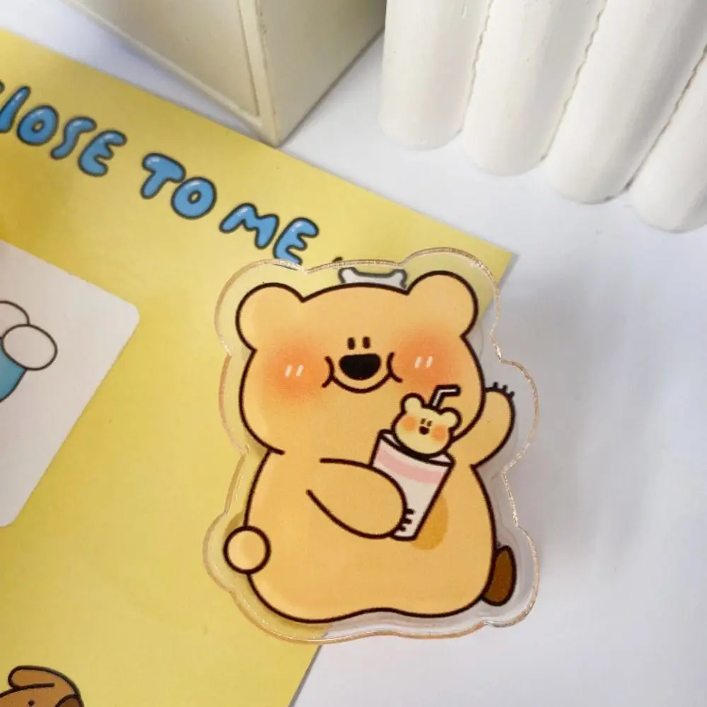 Fun Cartoon Bear Double sided Folder Cute Acrylic Pp Note Clip Multifunction Thickening Hand Account Folder Gift Toys For Girls