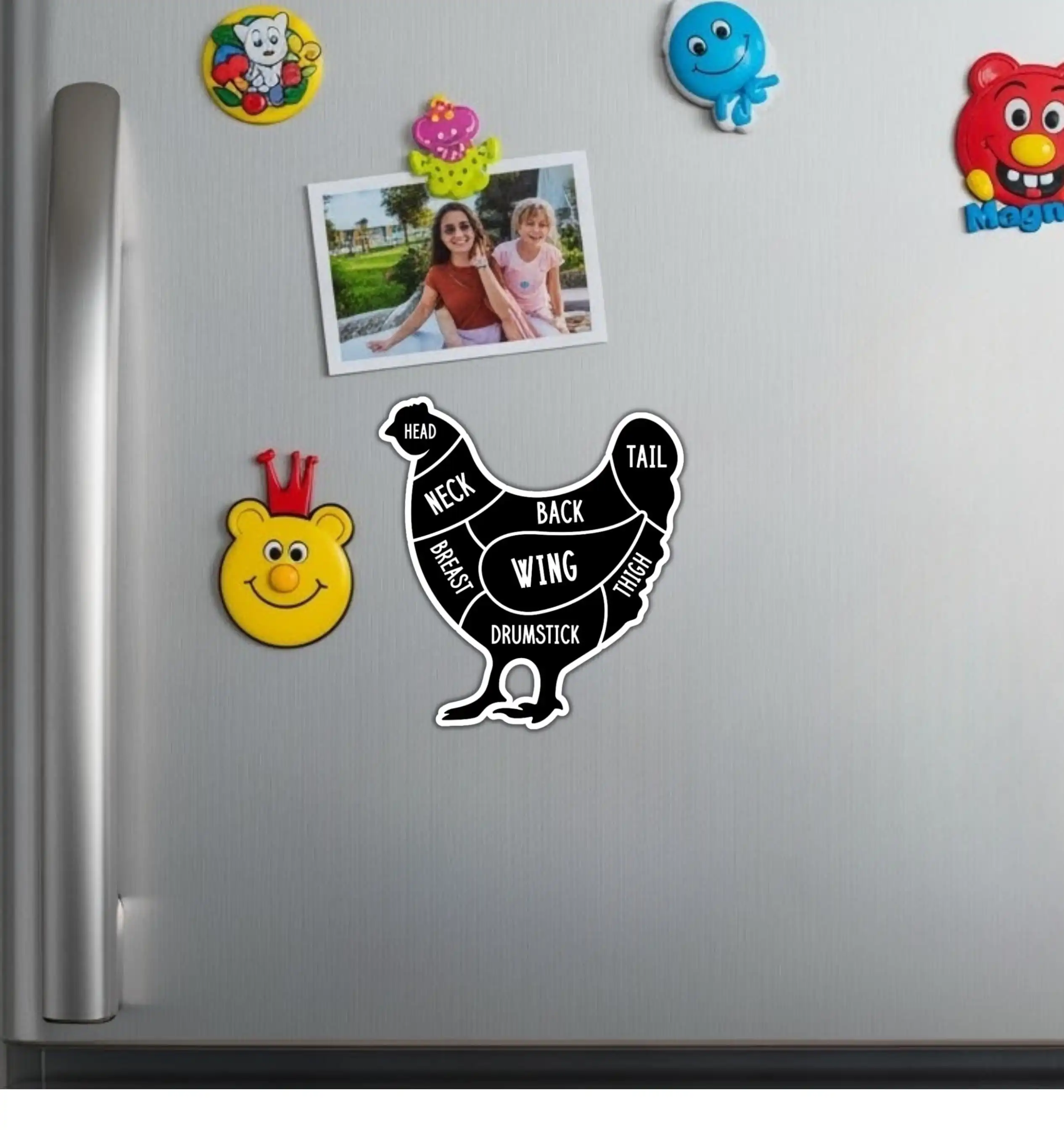 Chicken Poultry Parts Kitchen Vinyl Sticker For Fridge And Kitchen Cabinet Self Adhesive Decal