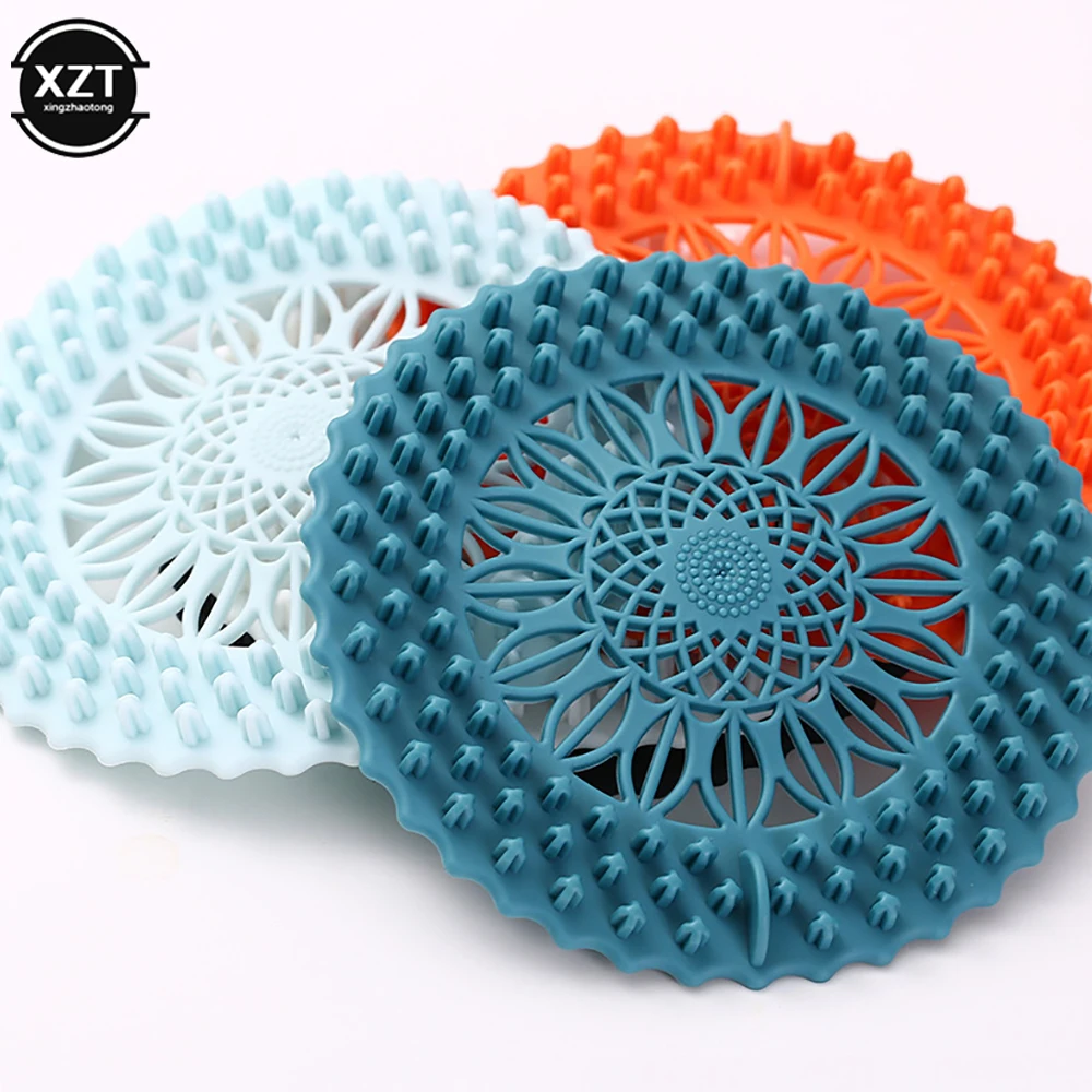 Sink Anti-blocking Floor Drain Cover Shower Drain Strainers Bathtub Stopper Silicone Sink Cover Hair Catchers Bathroom Filter