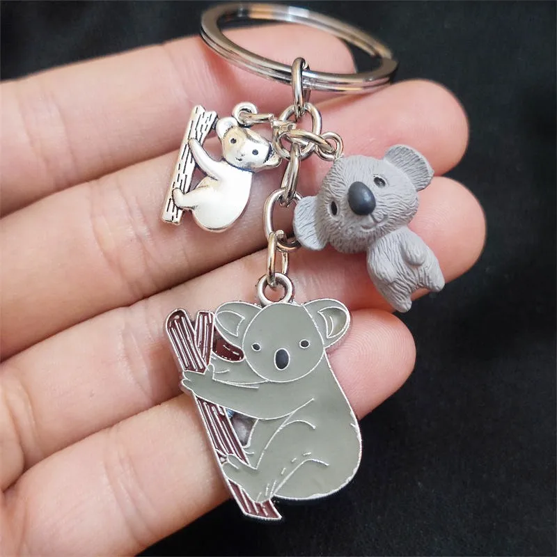 

Unique Keychain Cute Koala Animal Keyring Pendant Women Man Jewelry Accessories Gift