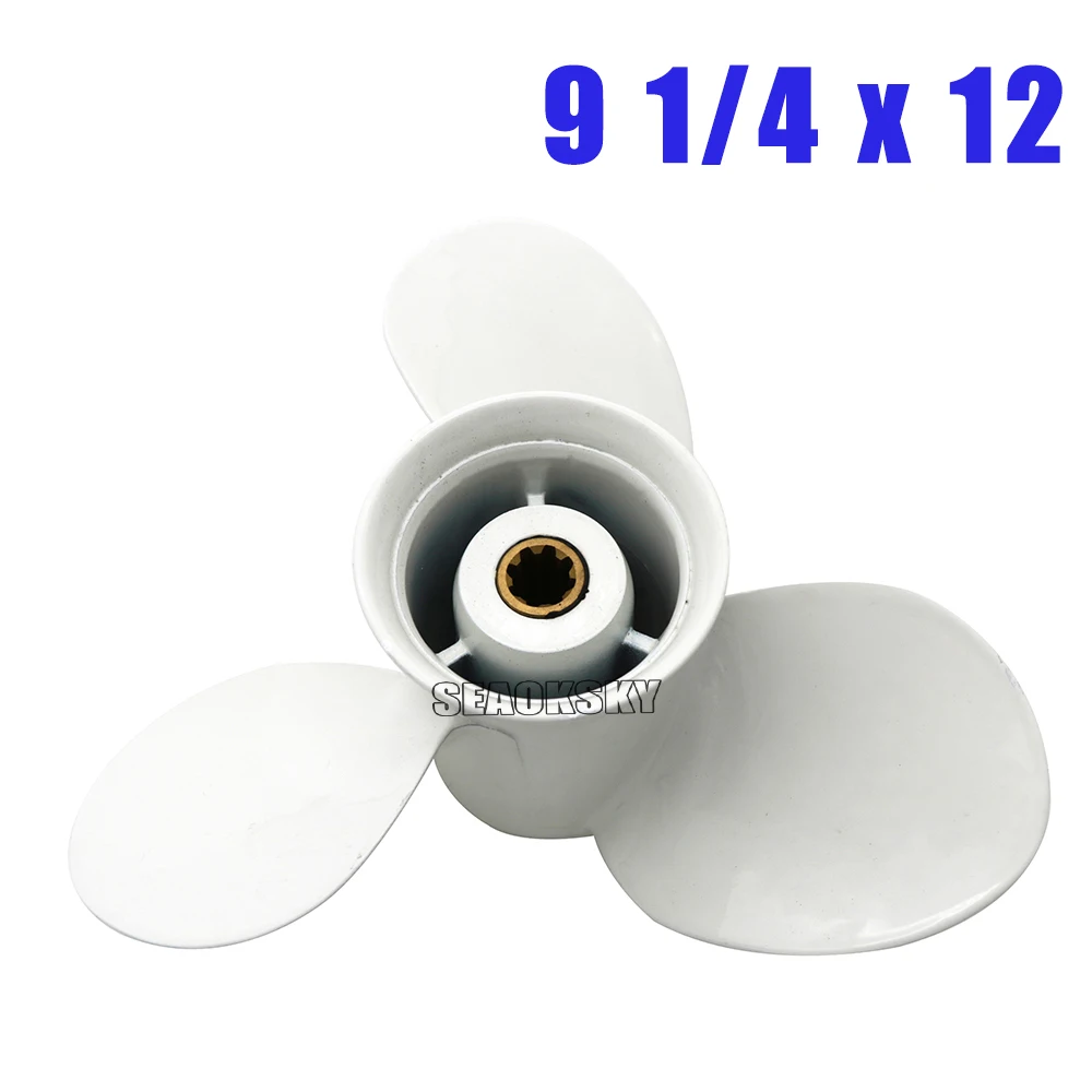 Propeller 683-45941-00-El 9 1/4 X 12 For Yamaha 9.9-15Hp Aluminum 8 Spline Teeth Outboard Motor