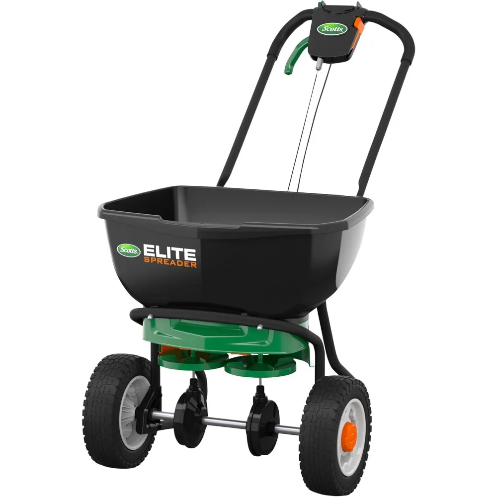 

Scotts Elite Spreader for Grass Seed, Fertilizer, Salt, Ice Melt, Durable Push Spreader Holds up to 20,000 sq.ft. Product