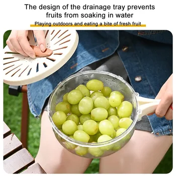 ふた付きフルーツドレンバスケット、野菜洗浄ボウル、折りたたみ式ハンドル、クリーニングザル、プラスチック冷蔵庫、クリスパーキッチンボックス