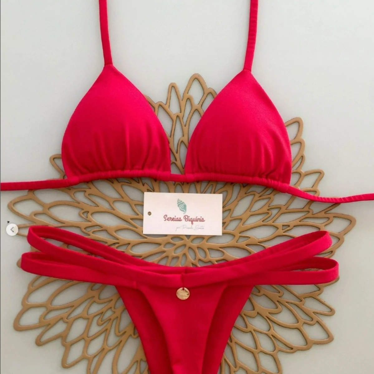 Custom LOGO women's European and American multi-color bikini new straps sexy swimsuit high-end braided rope small fresh bikini