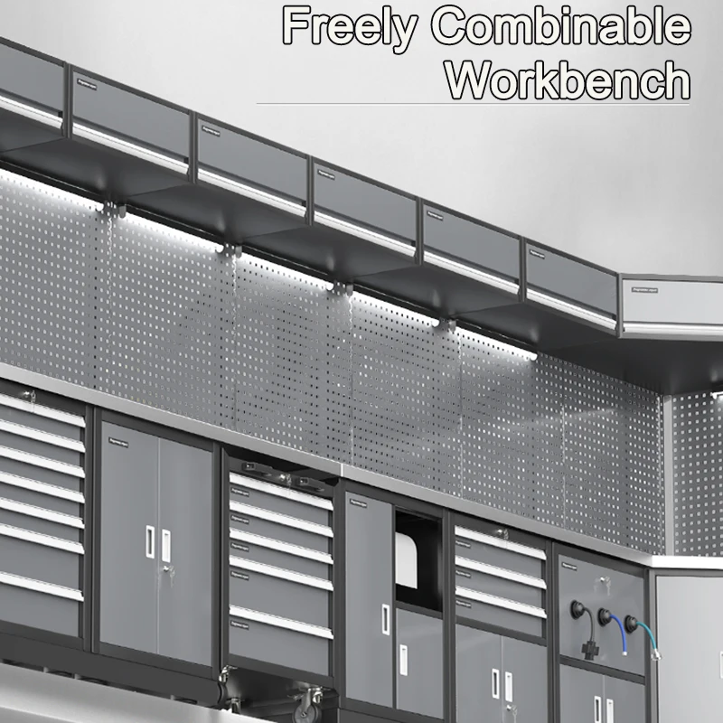 Heavy Duty Workbench DIY โรงรถกล่องเครื่องมือได้อย่างอิสระ Workbench Organizer Multi-Functional Workbench