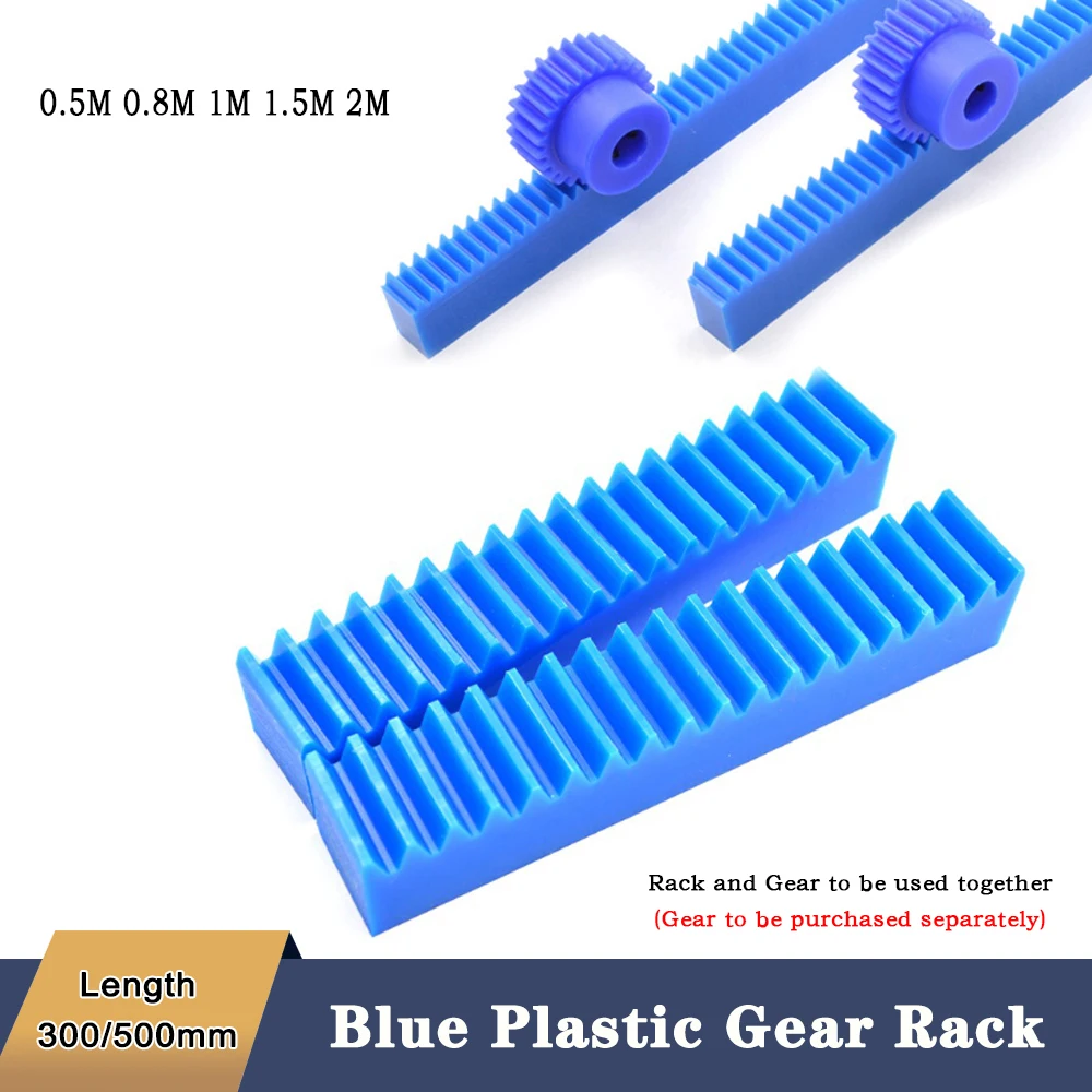 1PCS Blue Plastic Gear Rack 0.5/0.8/1/1.5/2 Module  Length 300/500mm Straight Teeth Drive Rack 10x10-20x25 Spur Gear Rack