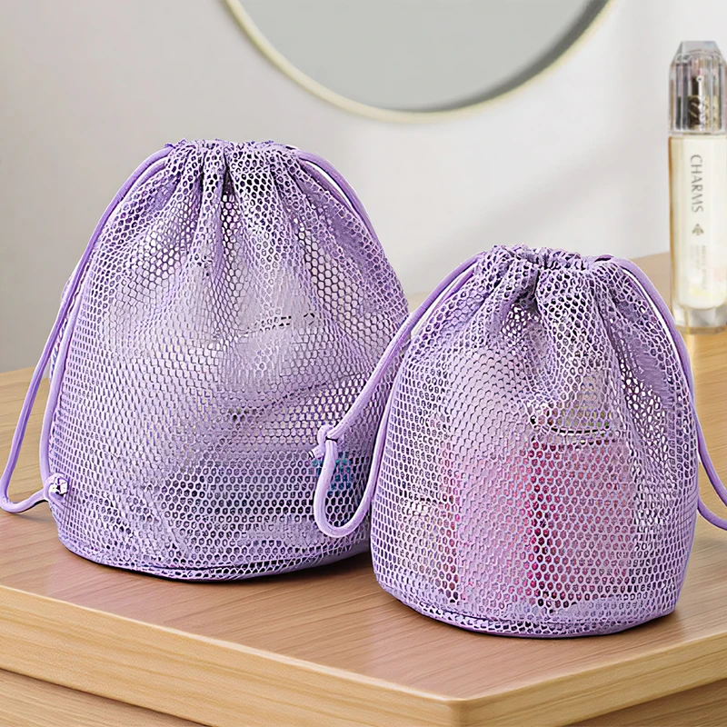 

Travel Toiletries Bag Swimming Bag Makeup Bag Drawstring Portable Mesh Bag Drainage Storage Bag 2025 New Lightweight Handbag