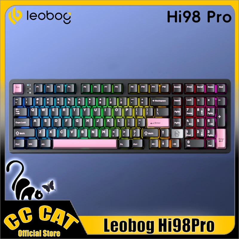 

Новая механическая клавиатура LEOBOG Hi98Pro, алюминиевая 3-режимная беспроводная игровая клавиатура, индивидуальная прокладка для горячей замены, аксессуары, клавиатуры