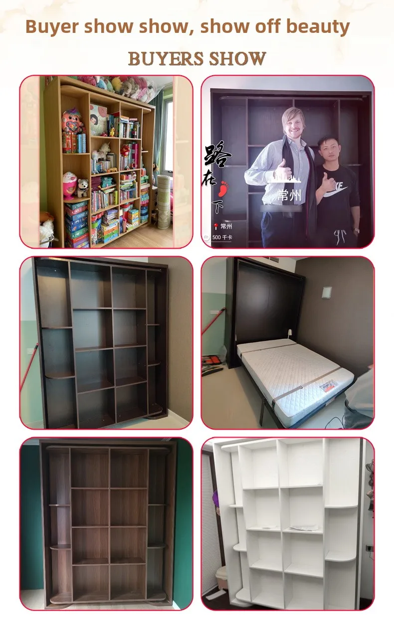 Modern Appearance Rotating Folding Invisible Bed For Small Apartment Flip Murphy Wall Bed For Study Room Living Room
