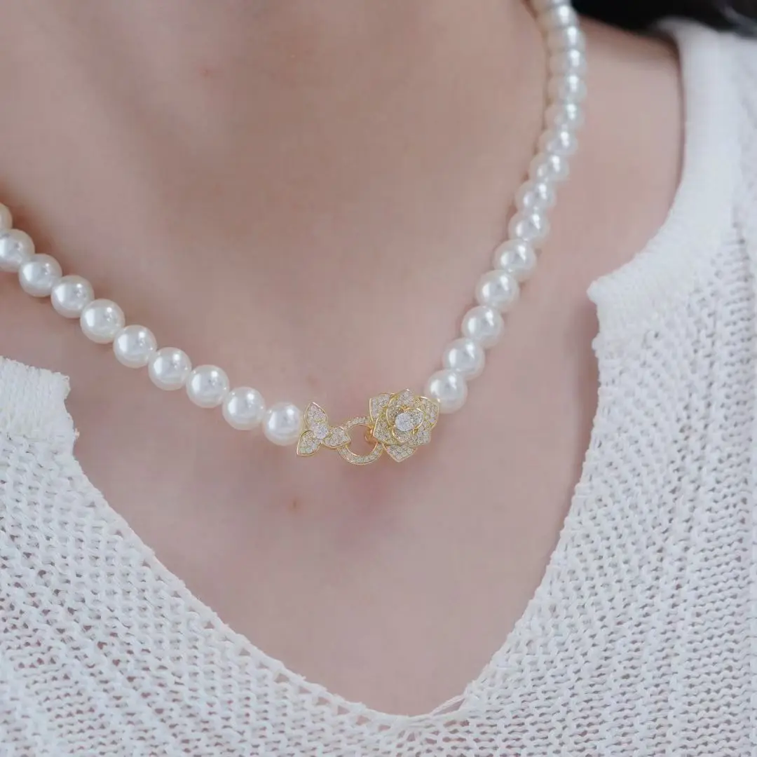 Flower Shape 925 Sterling Silver Necklace Bracelet Clasps and Hooks Jewelry Accessory Parts Settings for 6-10mm Pearls 3pcs/lot