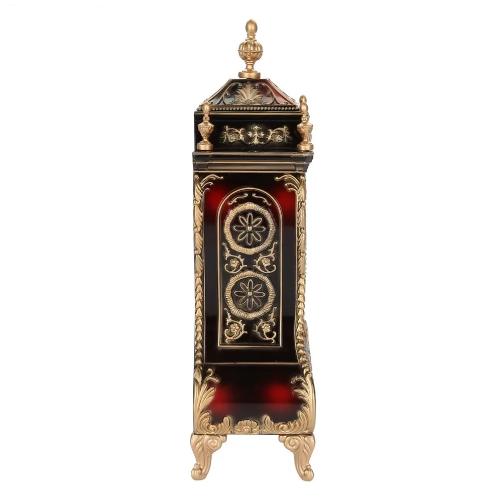 White Brown Vintage Desk Clock European Style 12 Songs Retro Alarm Clock Silent Scanning for Seconds Swing Pendulum