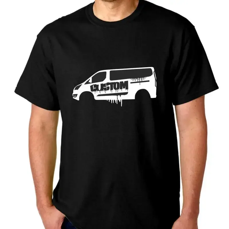 Transit Custom Van Graffiti Print T Shirt Short Sleeve Red Blue Grey Black