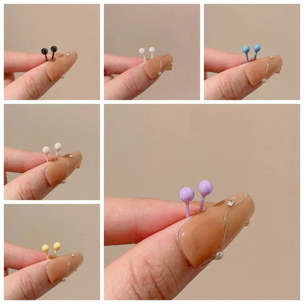 Fashion Design Cream Color Bead Earring Ceramics Geometric Beanie Stud Earring Korean Style Jewelry Accessories