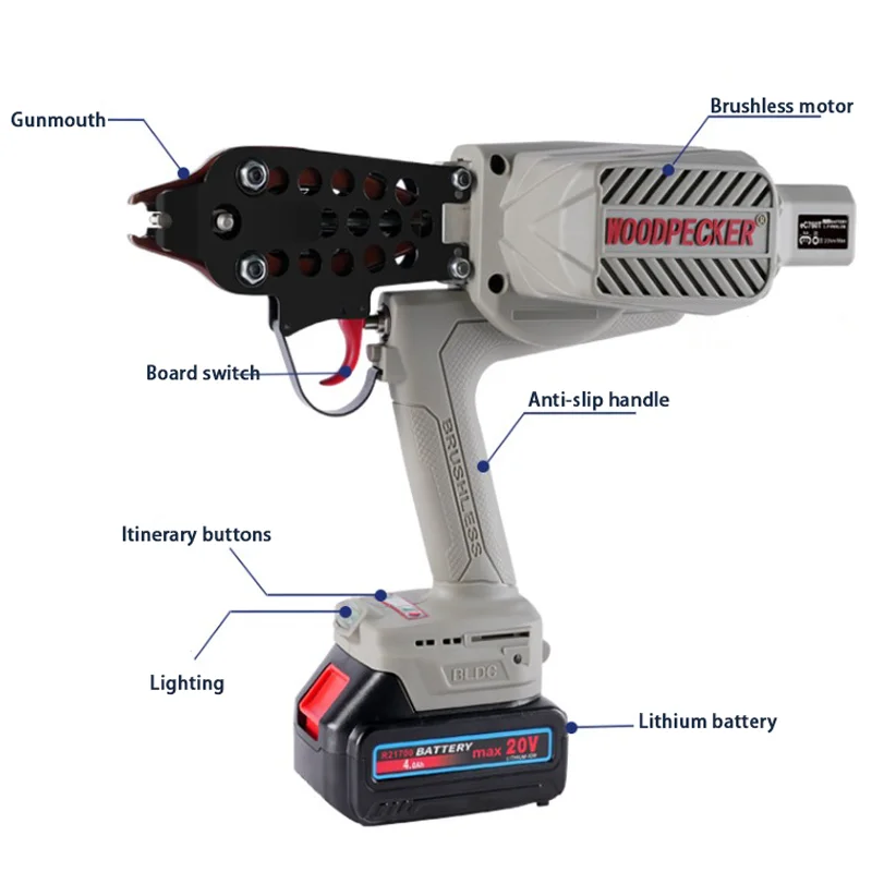 Batterij opladen Snoerloos Power C-Ring Nagelpistool Hog Ring Tang Gevogelte Kooi Coop Draad Binden Vastbinden eC760T Power Schiethamer C Nagelpistool