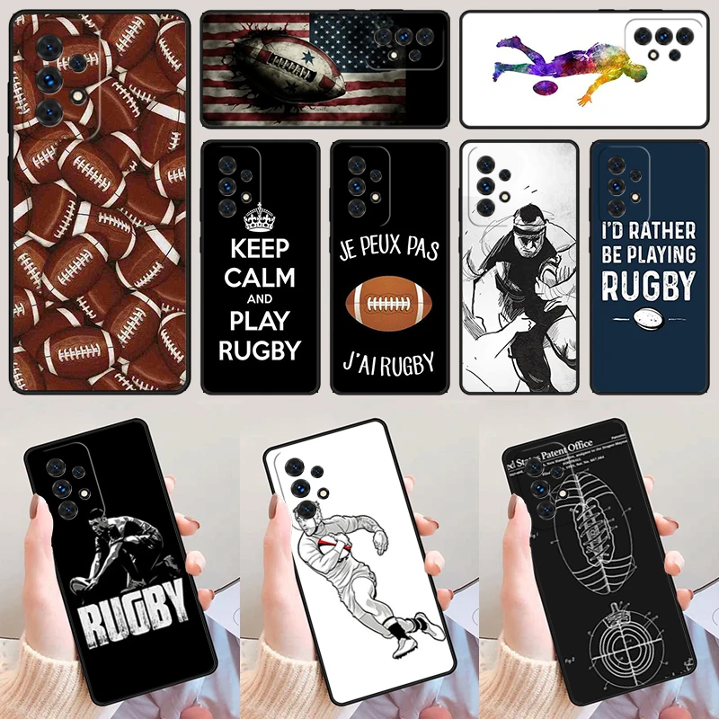 

Rugby Football Sport For Samsung Galaxy A52 A72 A73 A20e A21S A50 A70 A11 A12 A42 A31 A40 A51 A71 A32 A80 A91 Phone Case Cover