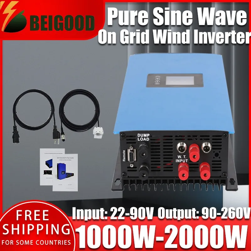 2000W Wind Energy Grid Tie Inverter Dump Load Resistor MPPT Controller with Limiter WiFi for Wind Turbines Pure Sine Wave