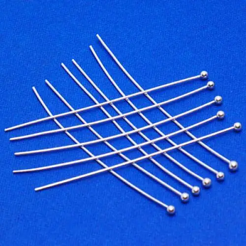 100pcs Plated Single Ball Head End Pins for DIY Jewelry Finding
