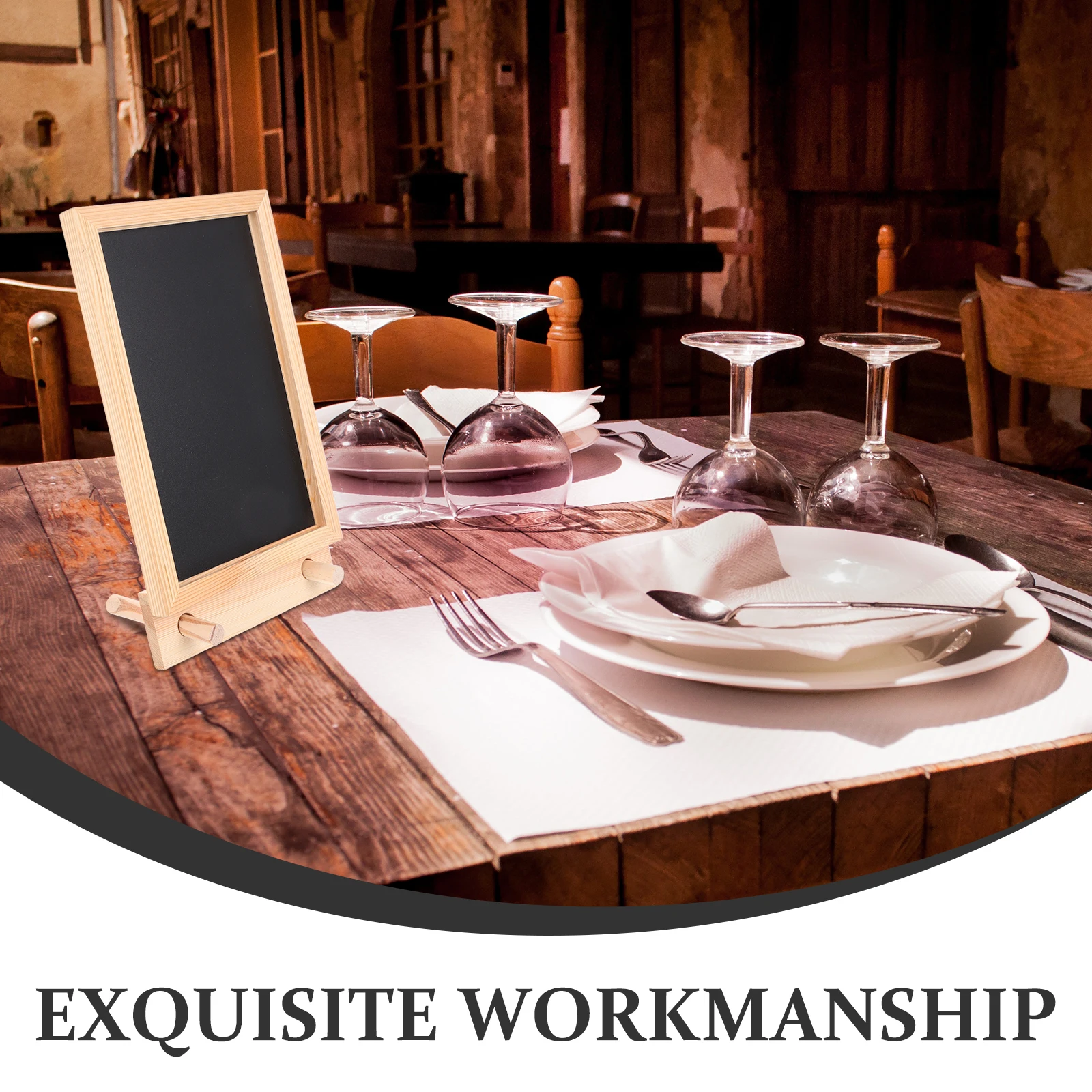 سعر القائمة علامة سطح المكتب الخشبية سطح الكتابة السلس لمتجر المطعم عرض السبورة الصغيرة للطاولات