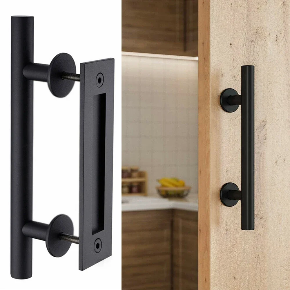 Sliding Barn Door Handle Pull Flush Recessed Wood Furniture Hardware For Cabinet Cupboard Interior Doors