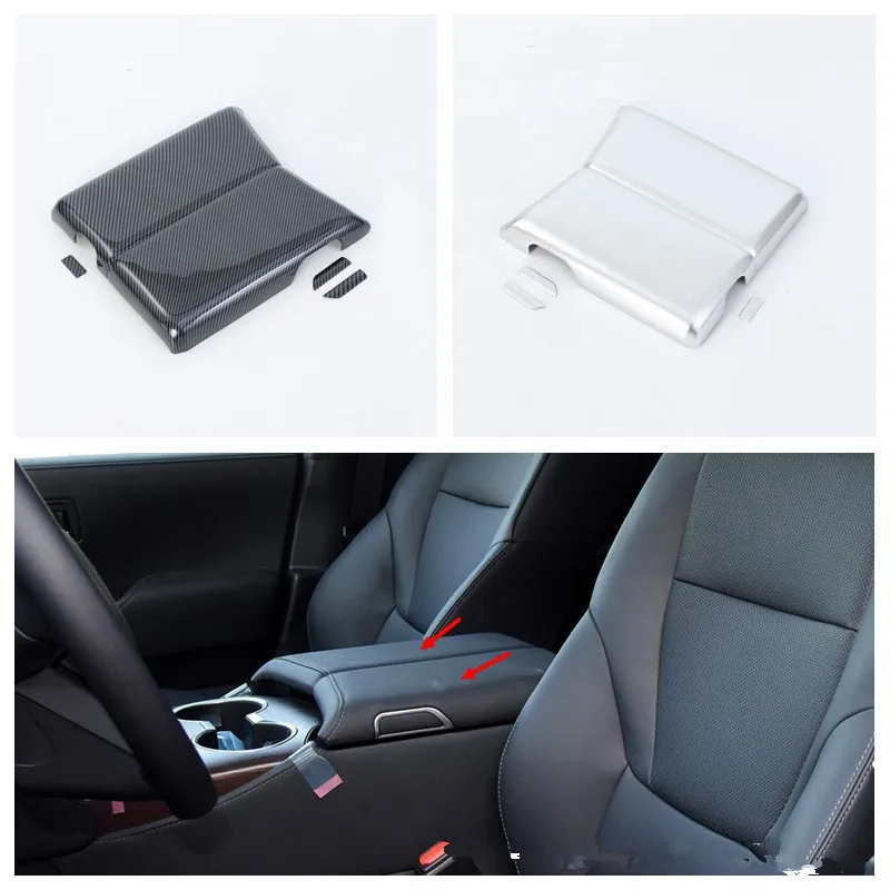 Carbon Fiber/Silver/ ABS Car Center Armrest Contain Box Cover Trim Styling Sticker Fit For Toyota Landcruiser LC300 2023