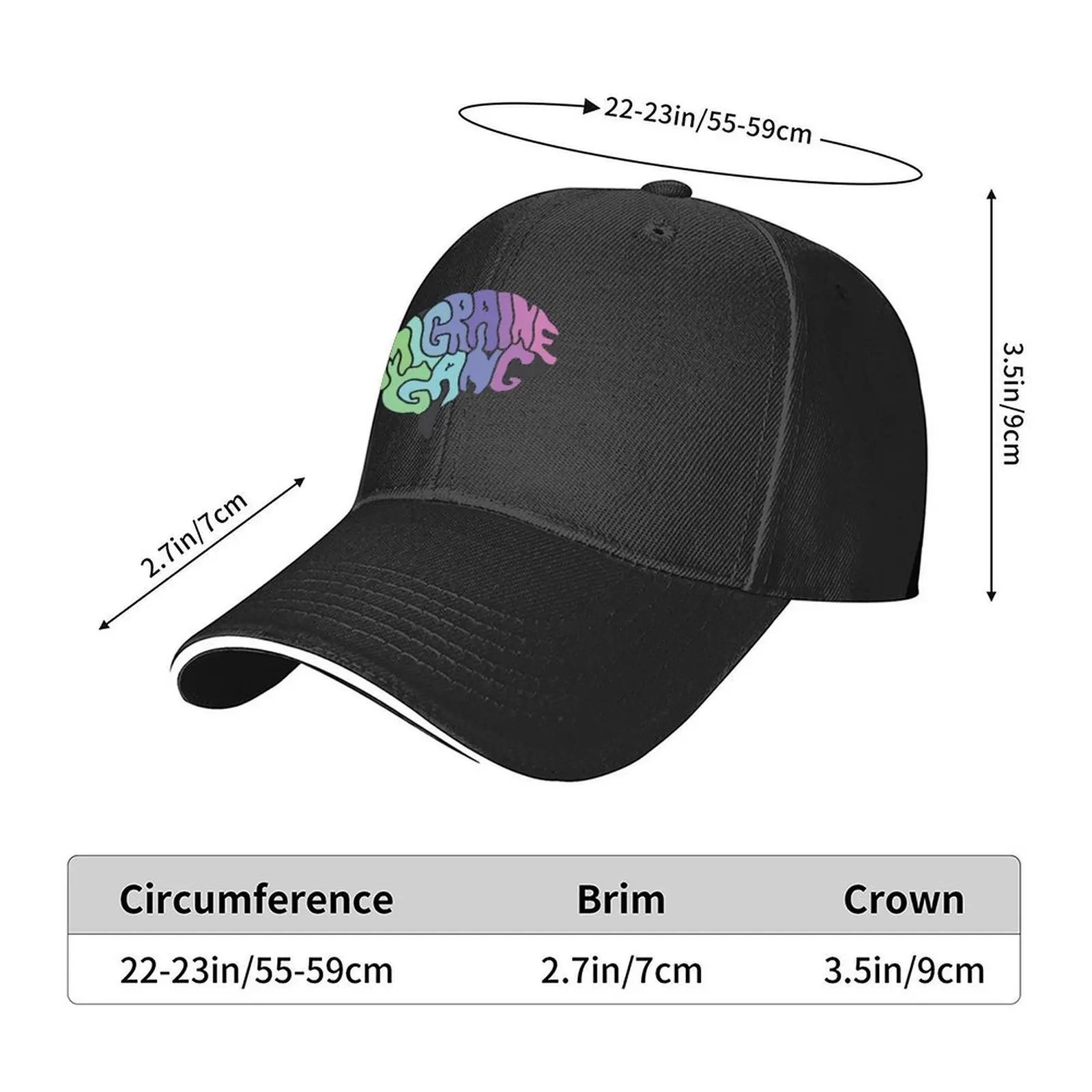 Bright Migraine Gang Brain Baseball Cap sailor cap for men luxury caps Visor Trucker Cap Men Caps Women's