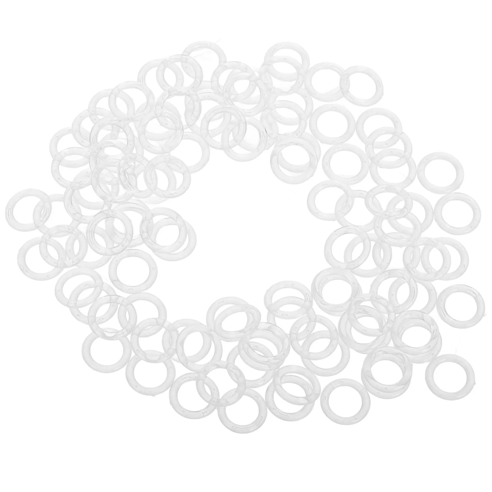 100Pcs Curtain Rings Accessories Clear Plastic Roman Shade Hardware Set for Blinds Drapery DIY Projects Easy Install Removable