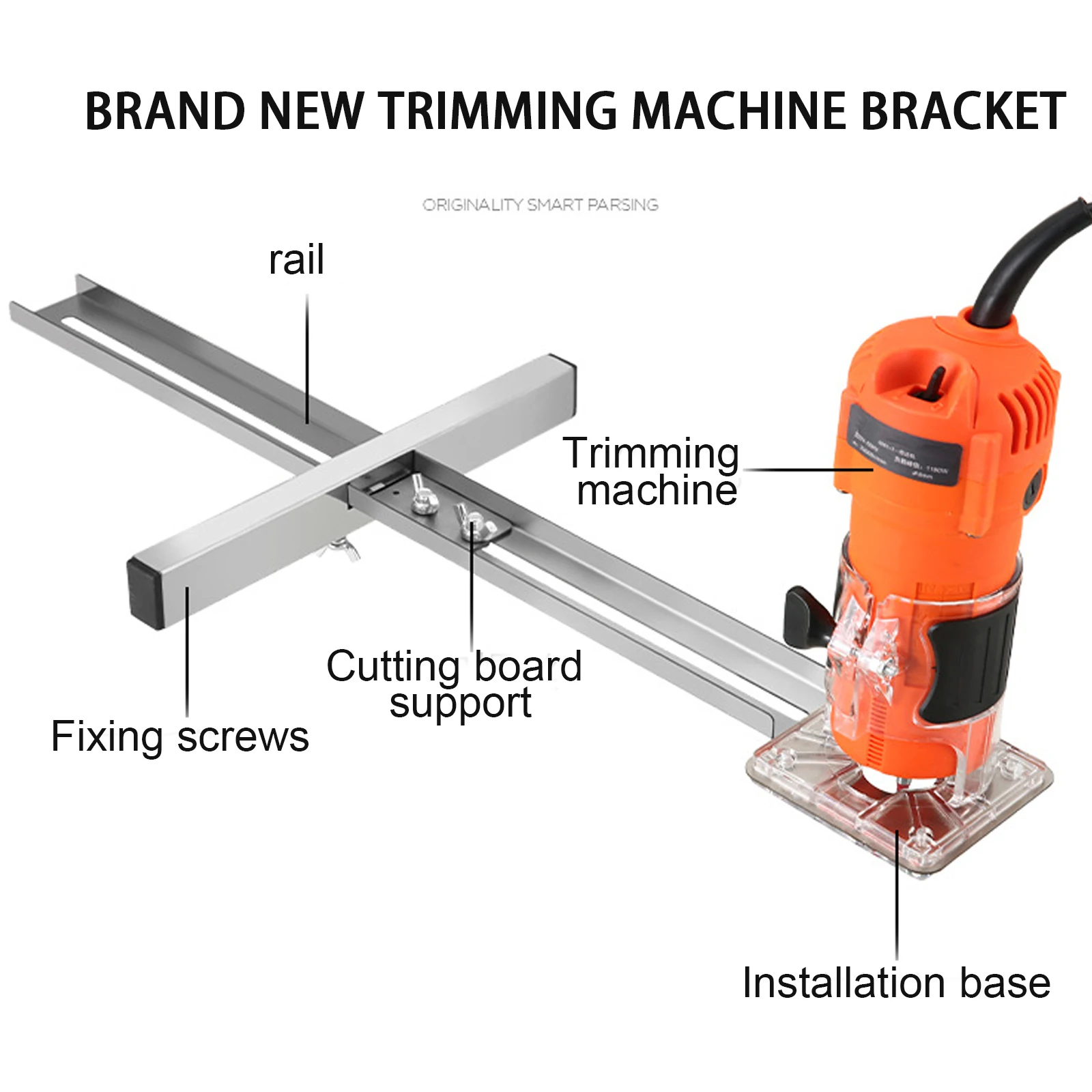 Imagem -02 - Suporte para Aparador Máquina Borda Guia Posicionamento Placa de Corte Ferramenta Abridor de Furos Carpintaria Router Circle Milling Groove Novo