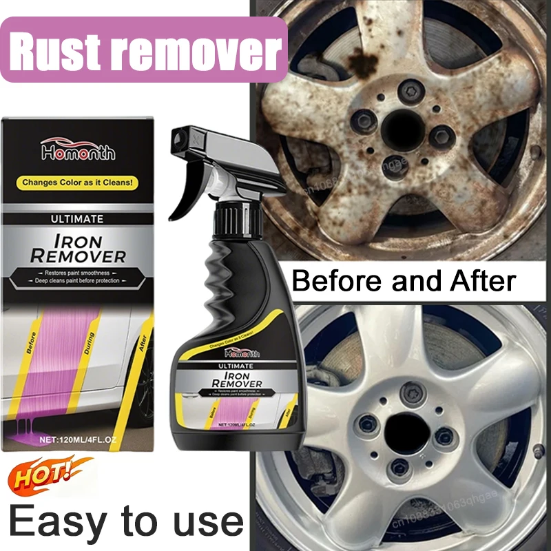 

Car Rust Remover Car Wheel Hub Care Quickly Removal Agent Auto Exhaust Pipe Rust Derusting Clean Spray Metal Iron Prowder Stain