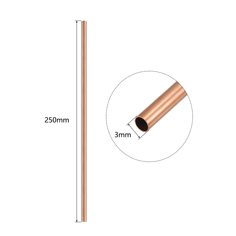 Purple copper Tubes Internal Diameter 300mm/200mm/250mm 1-16mm Tube Brass Spacer Model Building diy accessories