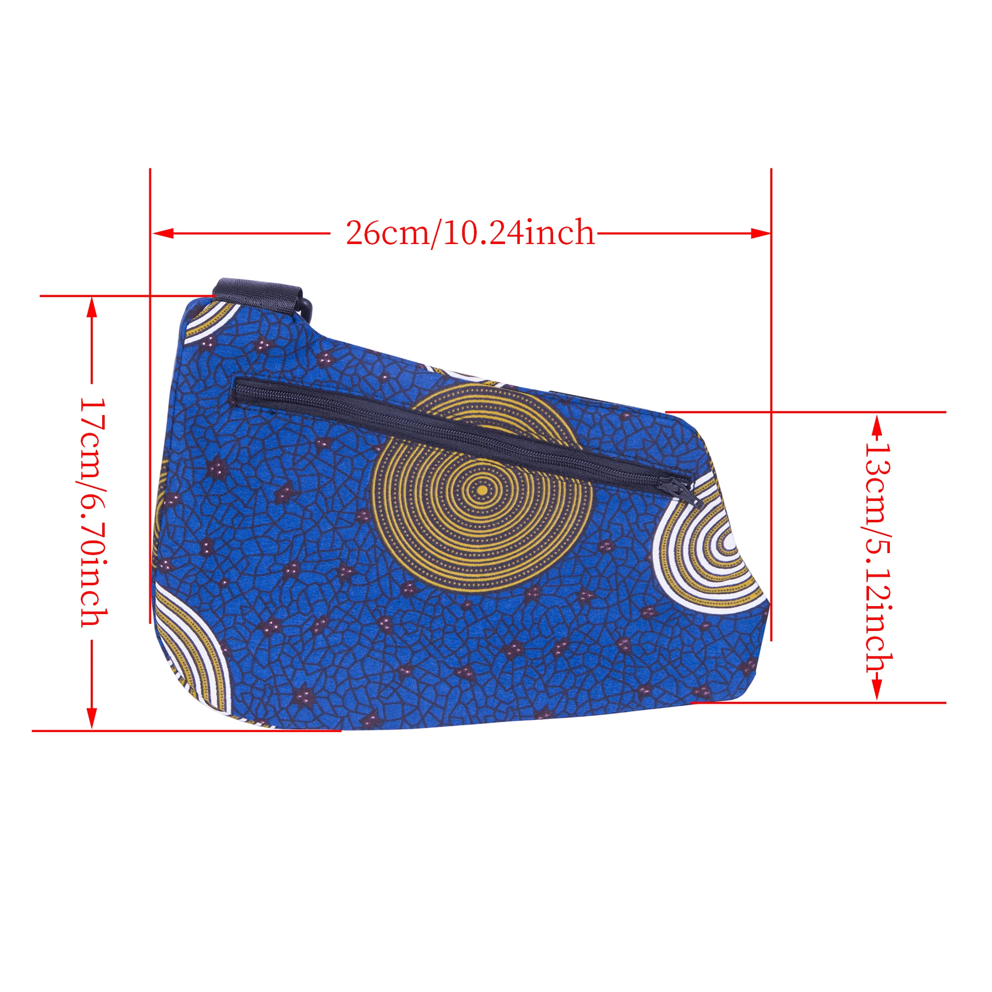 African Fabric Print Men Chest Sling Bag, Adjustable Wide Strap, Multiple Ethnic Patterns for Daily Casual Wear NH-B5