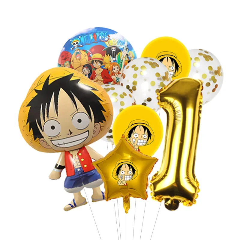 Anpassbarer One Piece Ballon-Bouquet Luffy Folienballon mit optionaler Altersauswahl für Jungen Anime-Geburtstag – Detail 11
