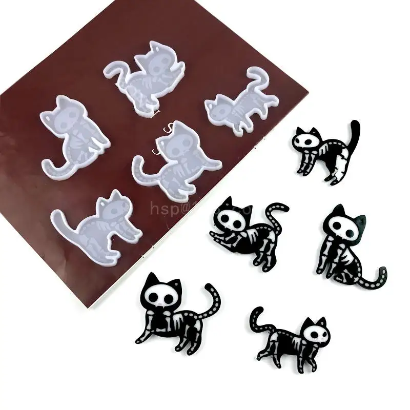 Five Syles-adornos gatitos, molde silicona fundición resina, llavero mujer, colgante decorativo, molde para para