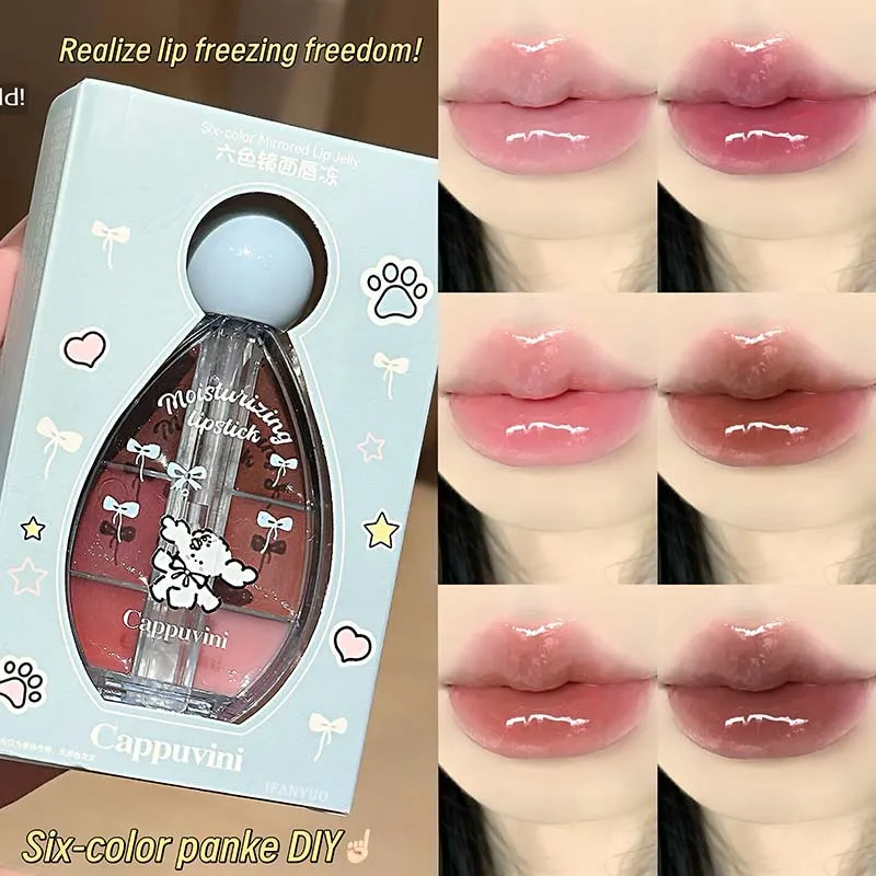 Strawberry Mirror Lip Jelly Plate Six-color Juicy Pink Plum Solid