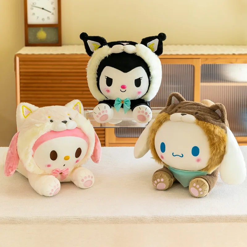 

Плюшевые игрушки Sanrio 45 см, подушки Kuromi Cinnamoroll Melody Plushie, декоративные игрушки для комнаты для девочек, детская кукла на день рождения, праздничный подарок