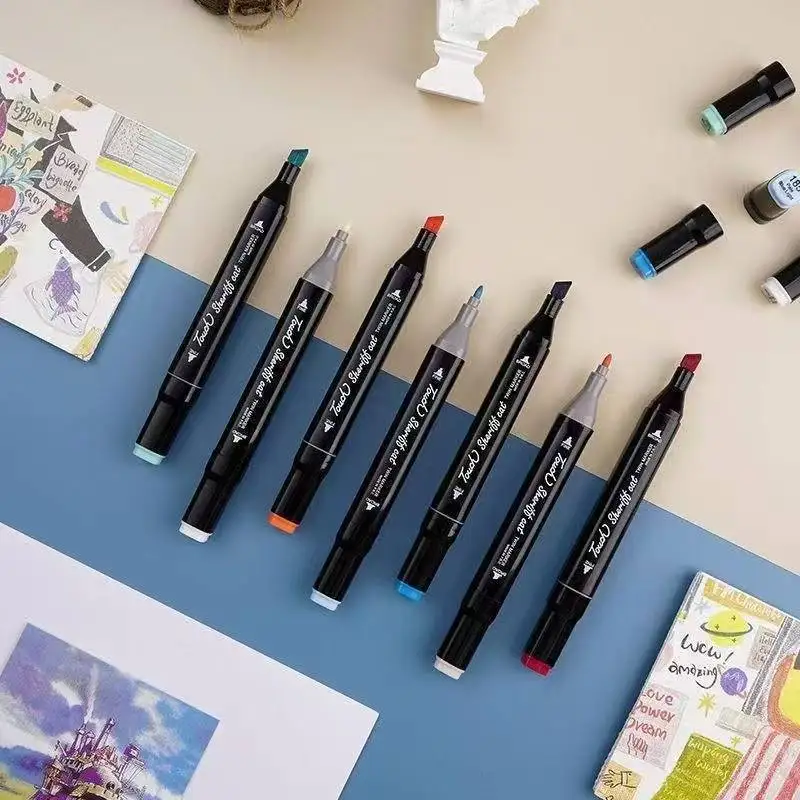 80/120/168/204/262 لون مجموعة أقلام تلوين زيتية لرسم رسم الزيتية علامات تعتمد على الكتابة على الجدران مانغا اللوازم الفنية المدرسية.