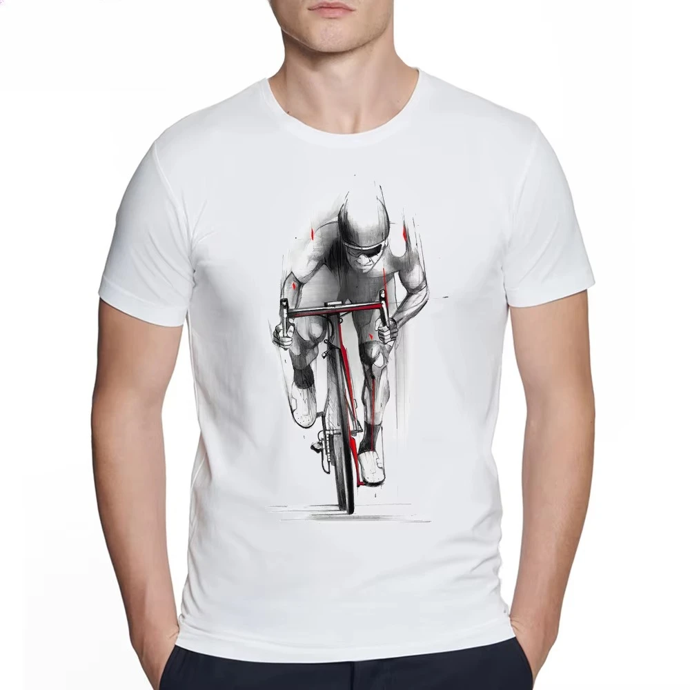 Bicycles MTB Print t shirt Summer Men t-shirt downhill biking Print Casual Heartbeat stimulation exe