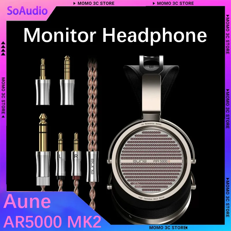 

Aune AR5000 MK2 Monitoring headphone, Open-back Design, Dynamic Driver，3.5mm/4.4mm/6.35mm，Replaceable plug，