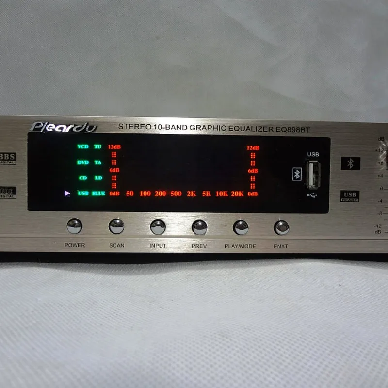 EQ-898BT Stereo Effect Tuning Preamp Bluetooth Home Stage Dual equalizzatore grafico EQ a 10 bande con Display a LED con telecomando