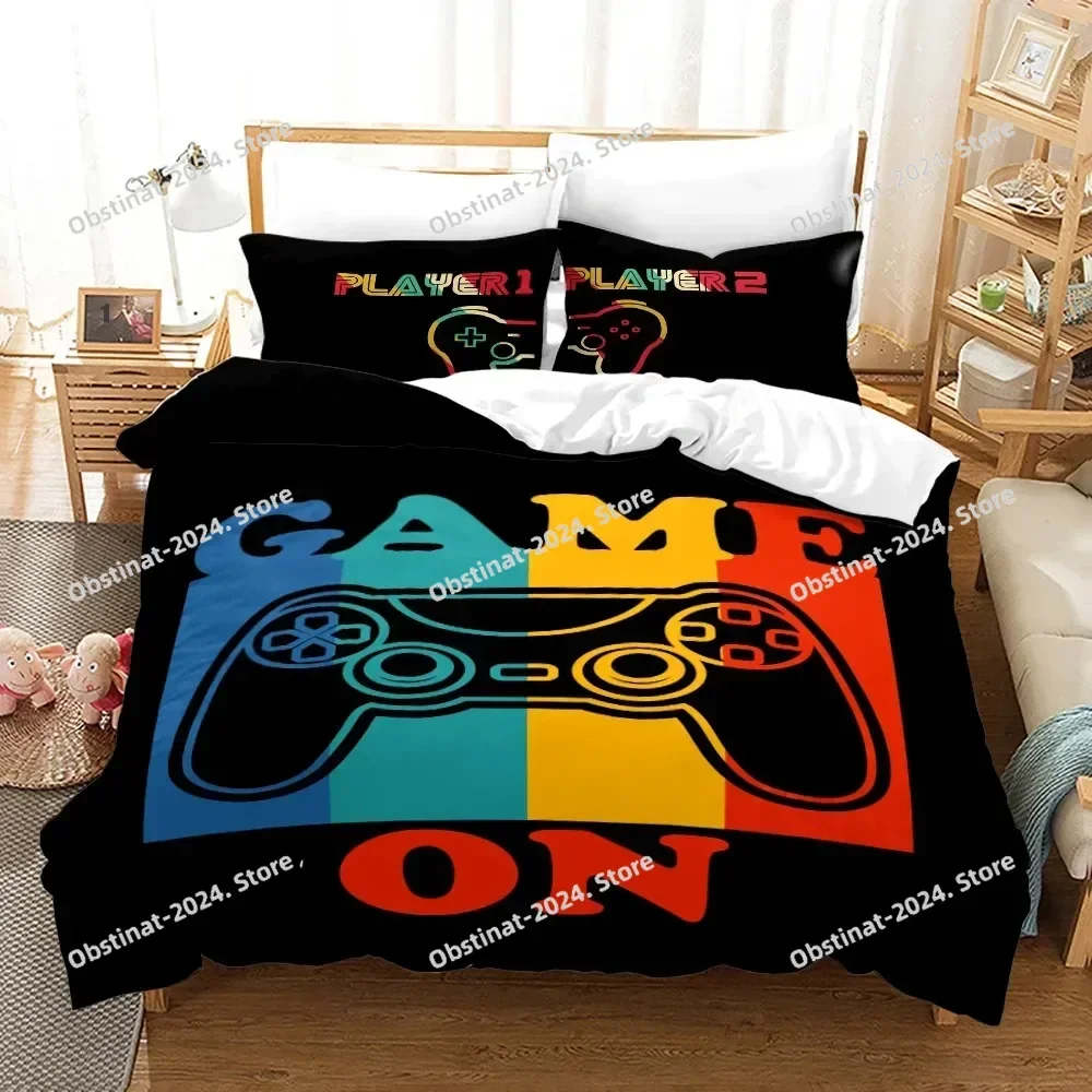 Gamer Gamepad Bedding Set Game Kids Quilt Cover Color Duvet Cover Set Custom Bed Linen With Pillowcase For Boys Gift