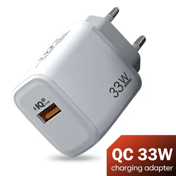 QC3.0 hızlı şarj 33W hızlı şarj USB Samsung Xiaomi iPhone için bir cep telefonu şarj Huawei abd ab İngiltere şarj adaptörü