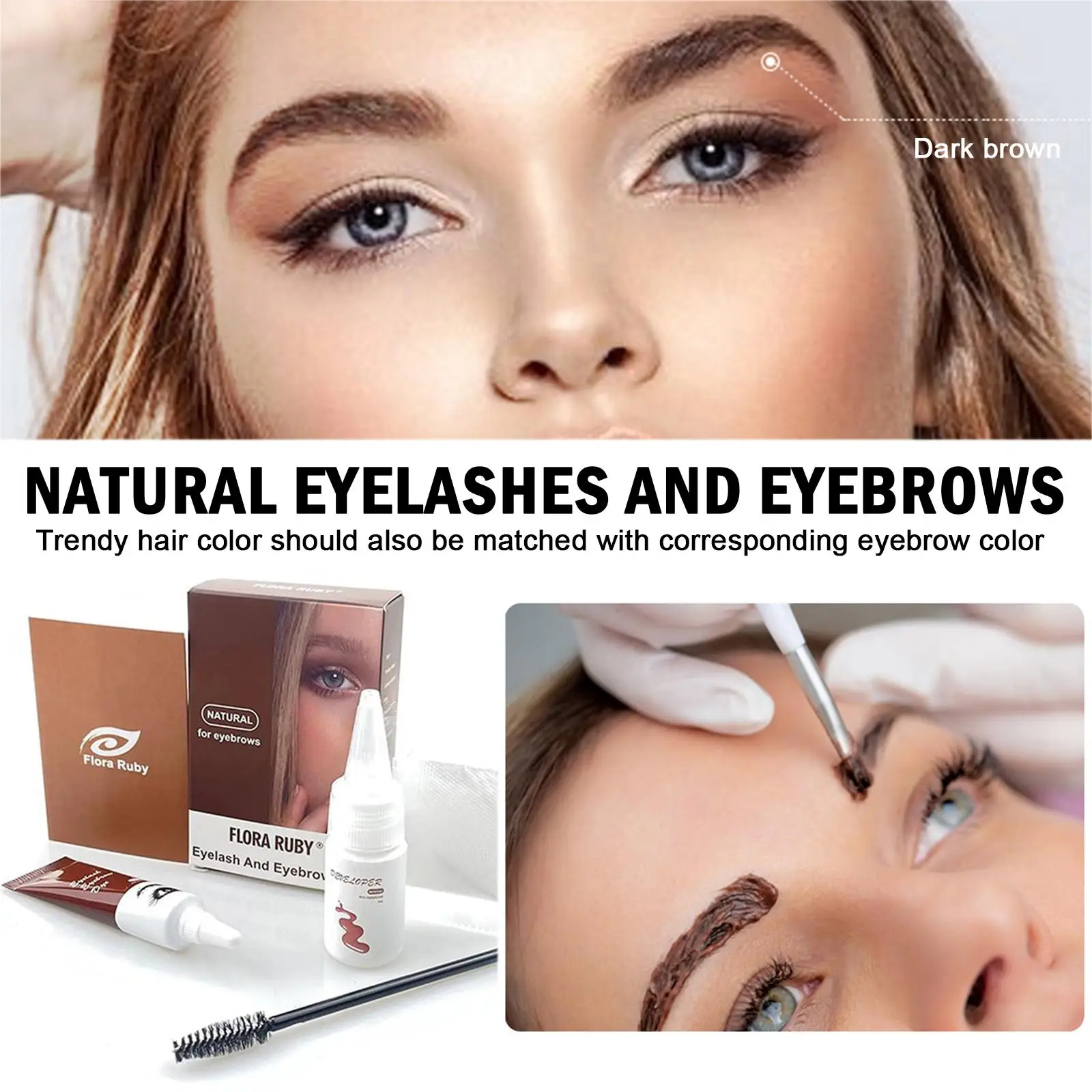 Professional Henna Eyelash Eyebrow Dye Tint 15-minute Fast Tint Easy Dye Gel Eyelash Brown Black Color Tint Kit Eyebrow Make Up