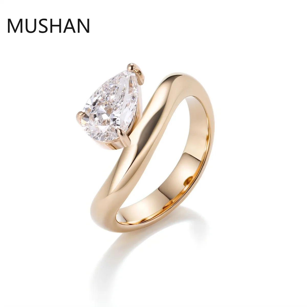 MUSHAN Luxury Custom 14K 18K Gold Rings Band Jewelry With Moissanite Diamond Lab Grown Gemstones Diamond Wedding Ring For Women